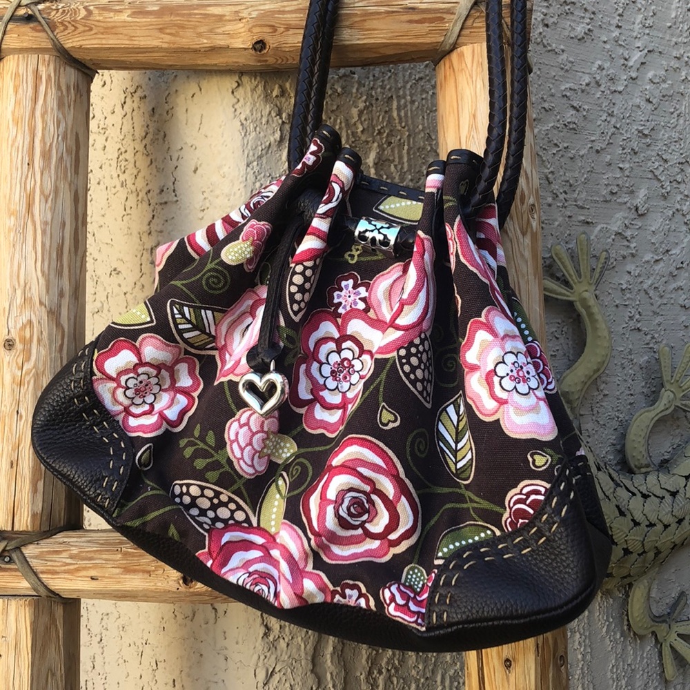 *Brighton* Floral Print Fabric Drawstring Bag
